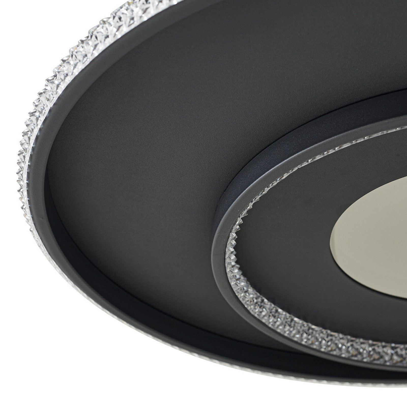 Lindby LED-Deckenlampe Inessa, Ø 51cm, schwarz, CCT, dimmbar