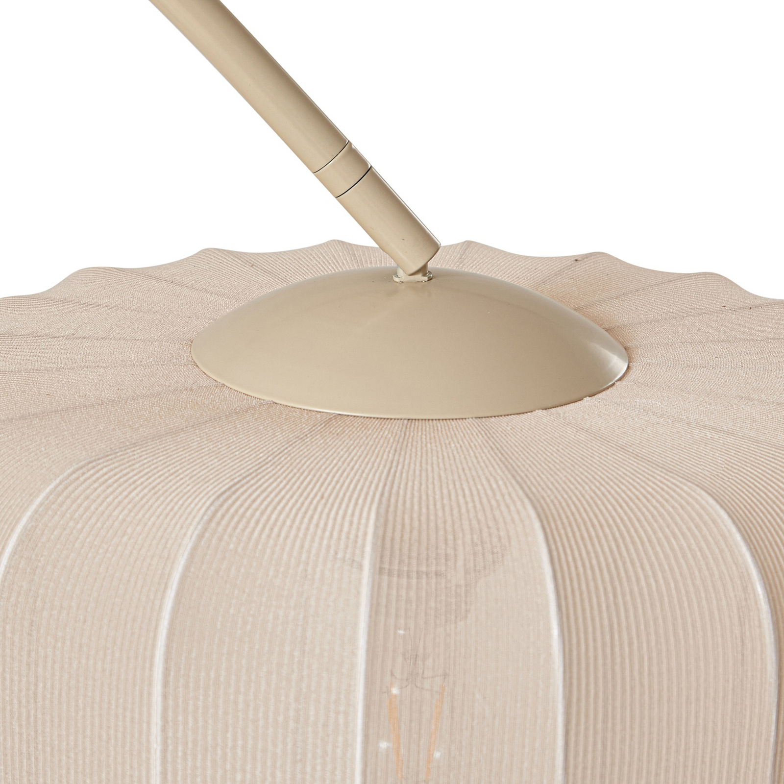 Lindby Bogenleuchte Helin, beige, Textil, Höhe 198,5 cm