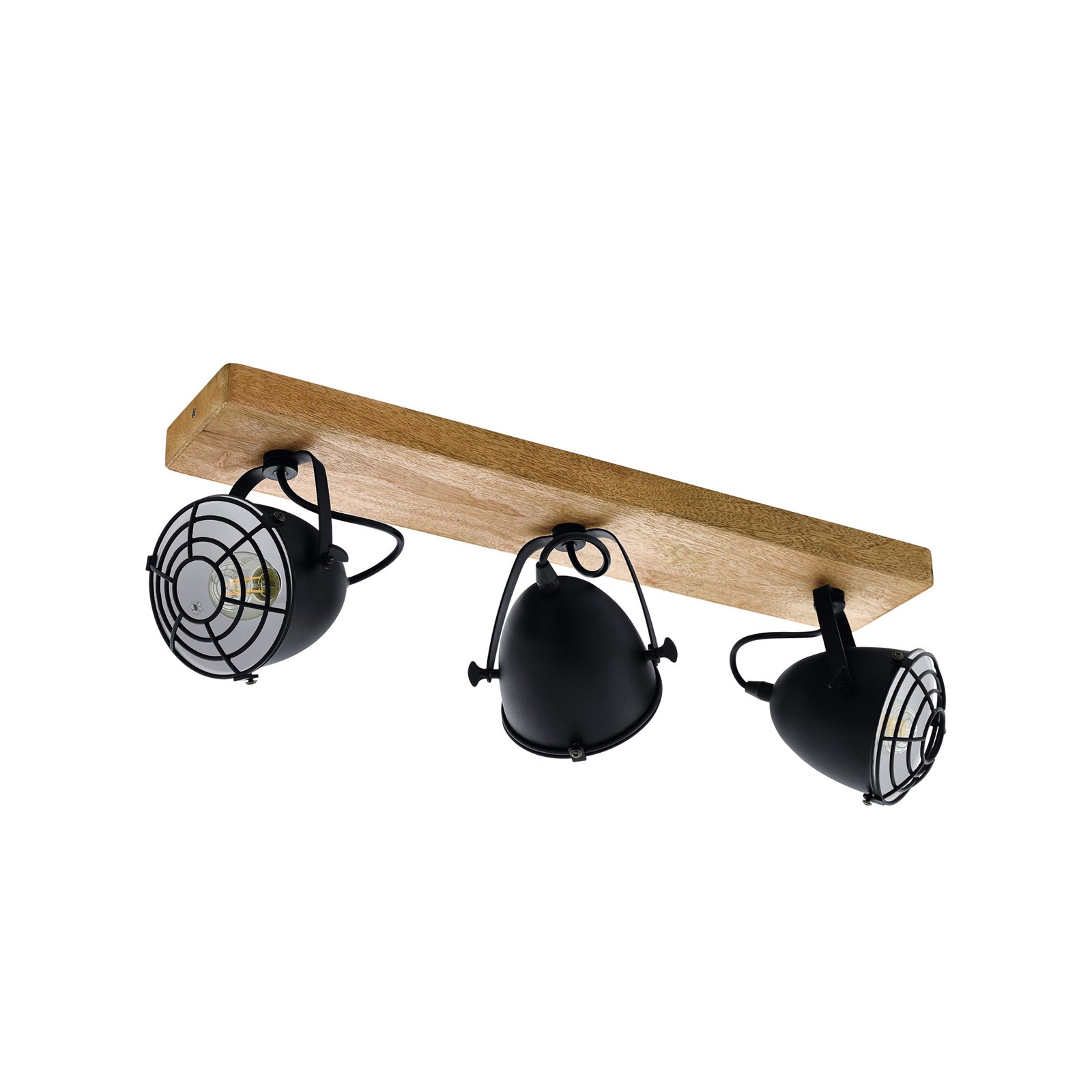 Spot pour plafond Gatebeck bois et métal, 3 lampes