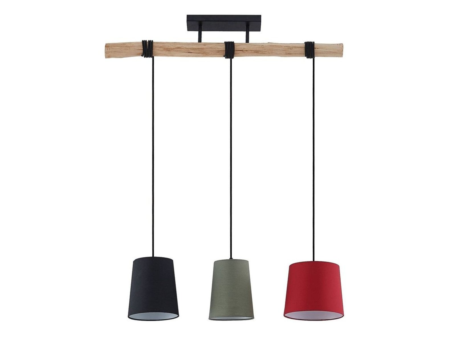 Amilia 3 Lustră Pendul Black/Red/Green - Lindby