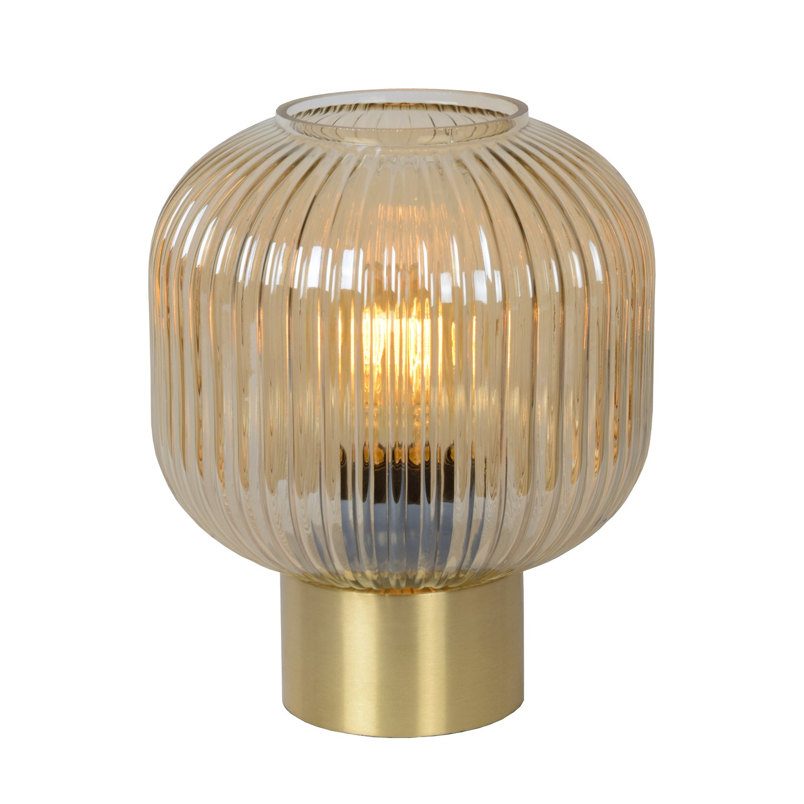 Lampada da tavolo in vetro Maloto, ambra/oro, Ø 20 cm, E27