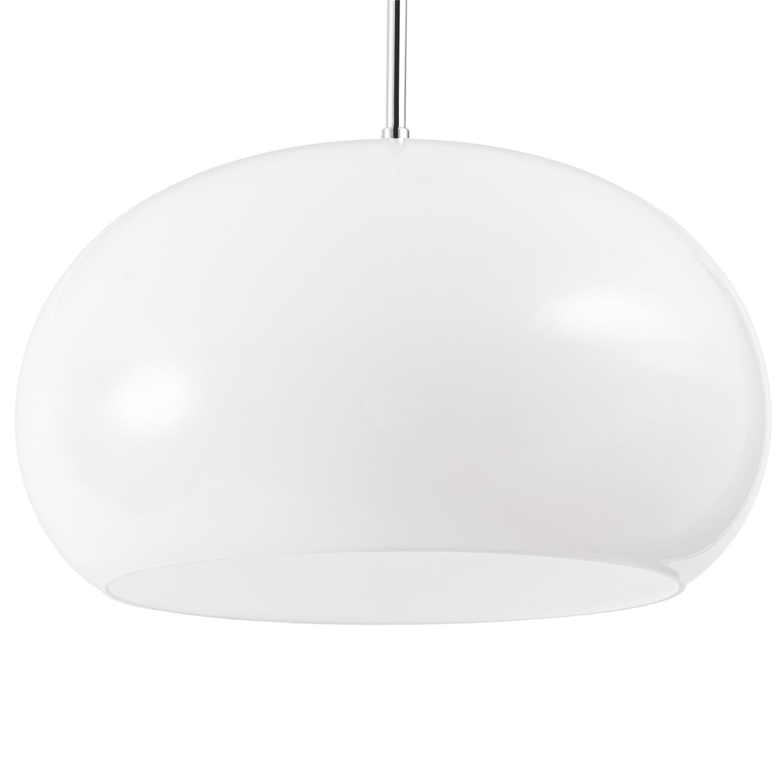 NOLA Hängeleuchte Owen, Ø 35 cm, Glas, chrom/weiß