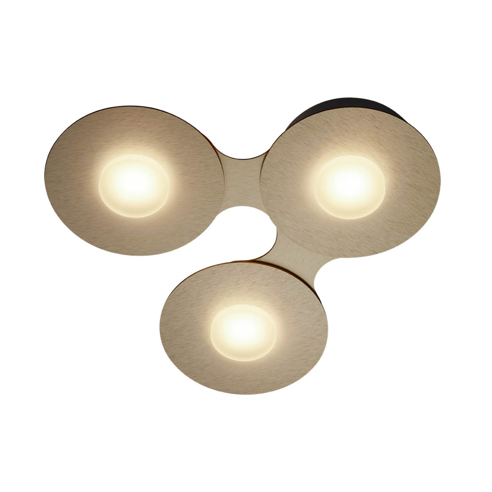 GROSSMANN Disc LED-Deckenleuchte, goldbraun, 3fl