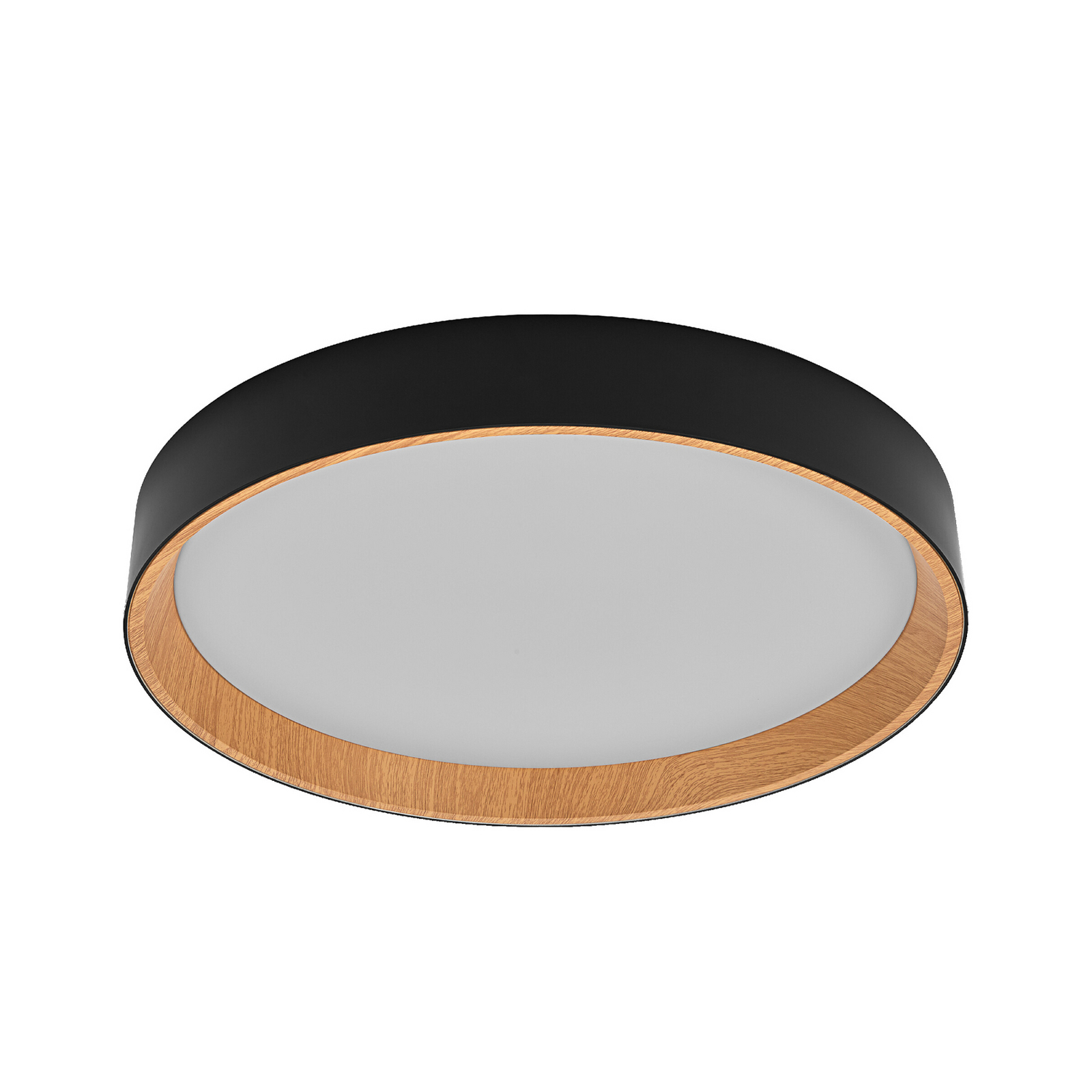 Φωτιστικό οροφής LED OSRAM ORBIS LARIOS, μαύρο/ξύλο, Ø 49 cm, με ρυθμιστή