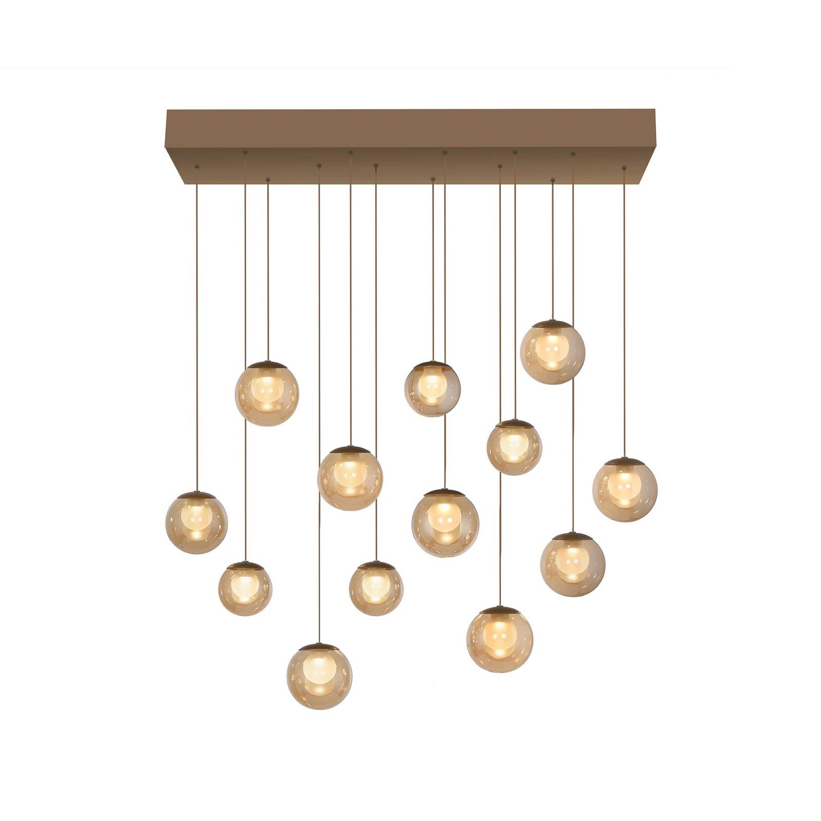 LED-Hängelampe PURE Popup, bronze/amber, Länge 100 cm 13-fl.