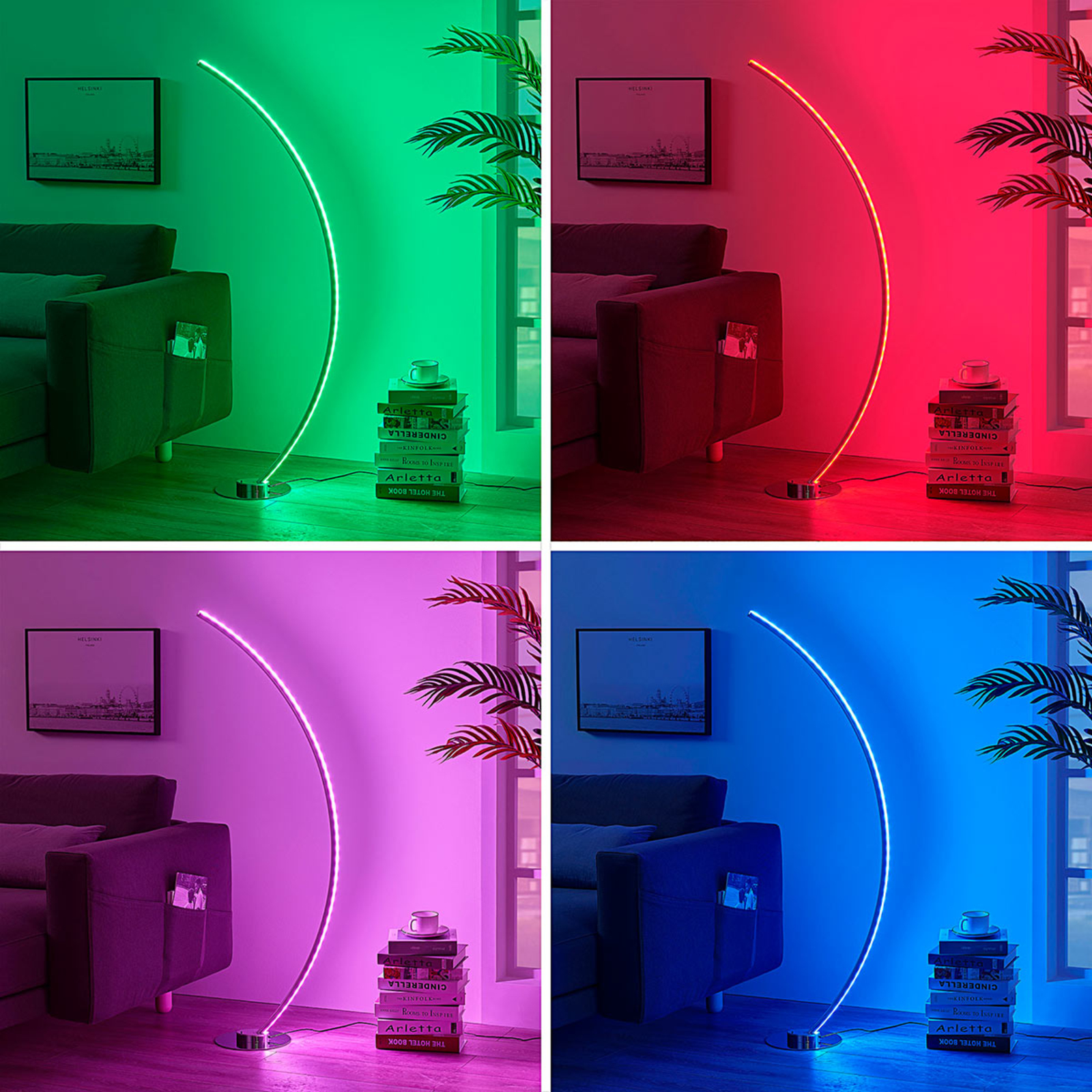 C-veida RGB LED stāvlampa Amaro