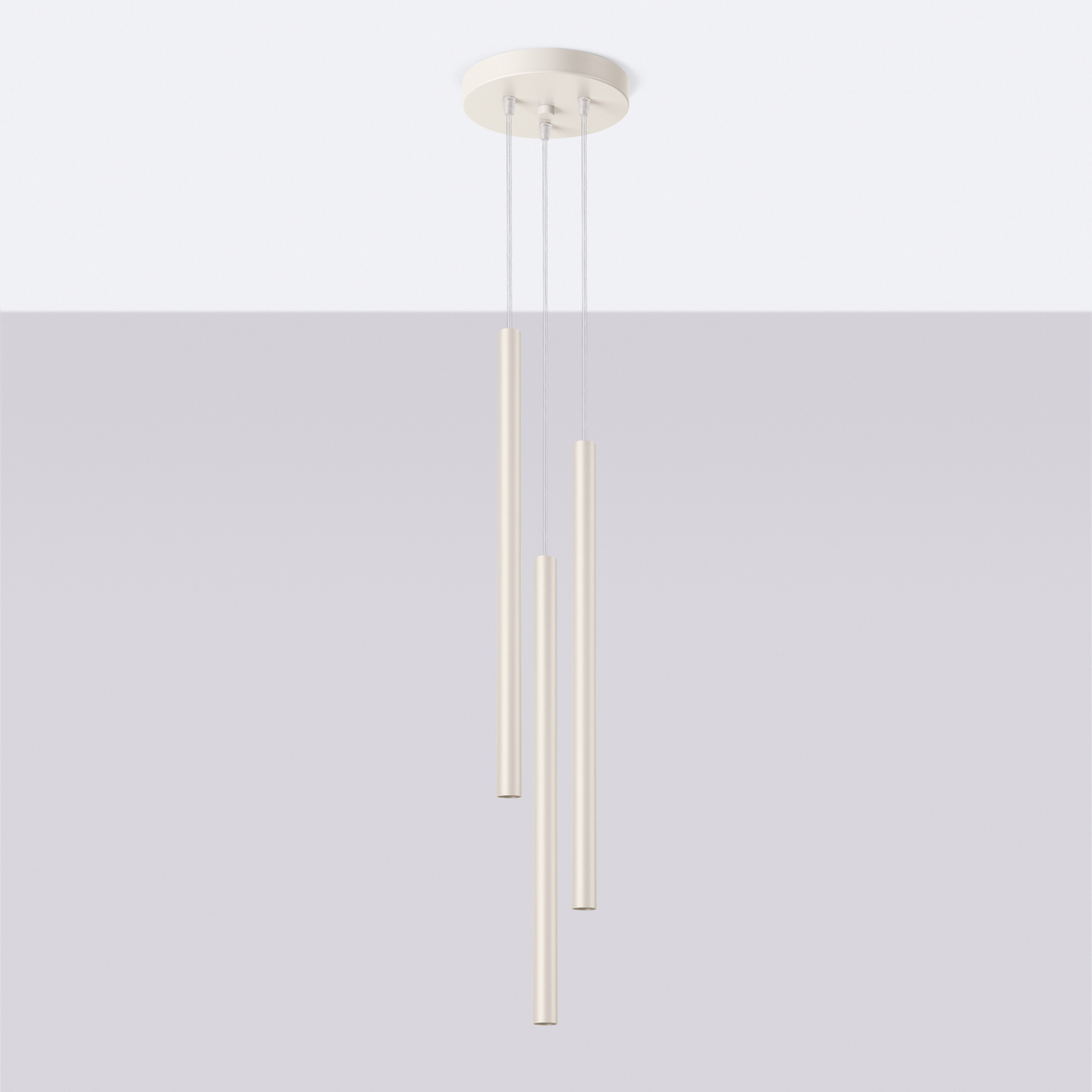 Candeeiro suspenso Pastelo, bege, Ø 19 cm, aço