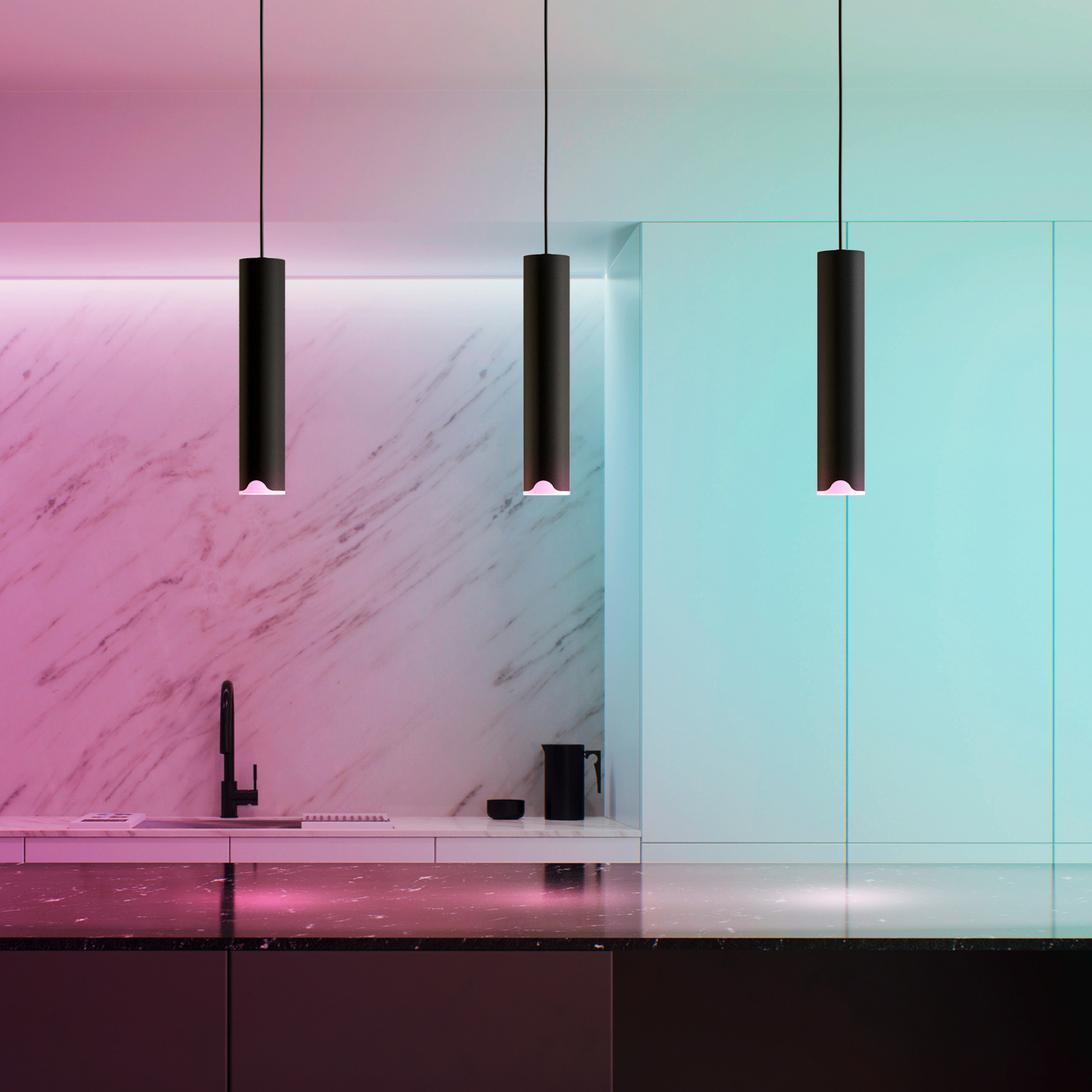 EGLO connect LED-Hängeleuchte Balamorta-Z, 3-fl., schwarz