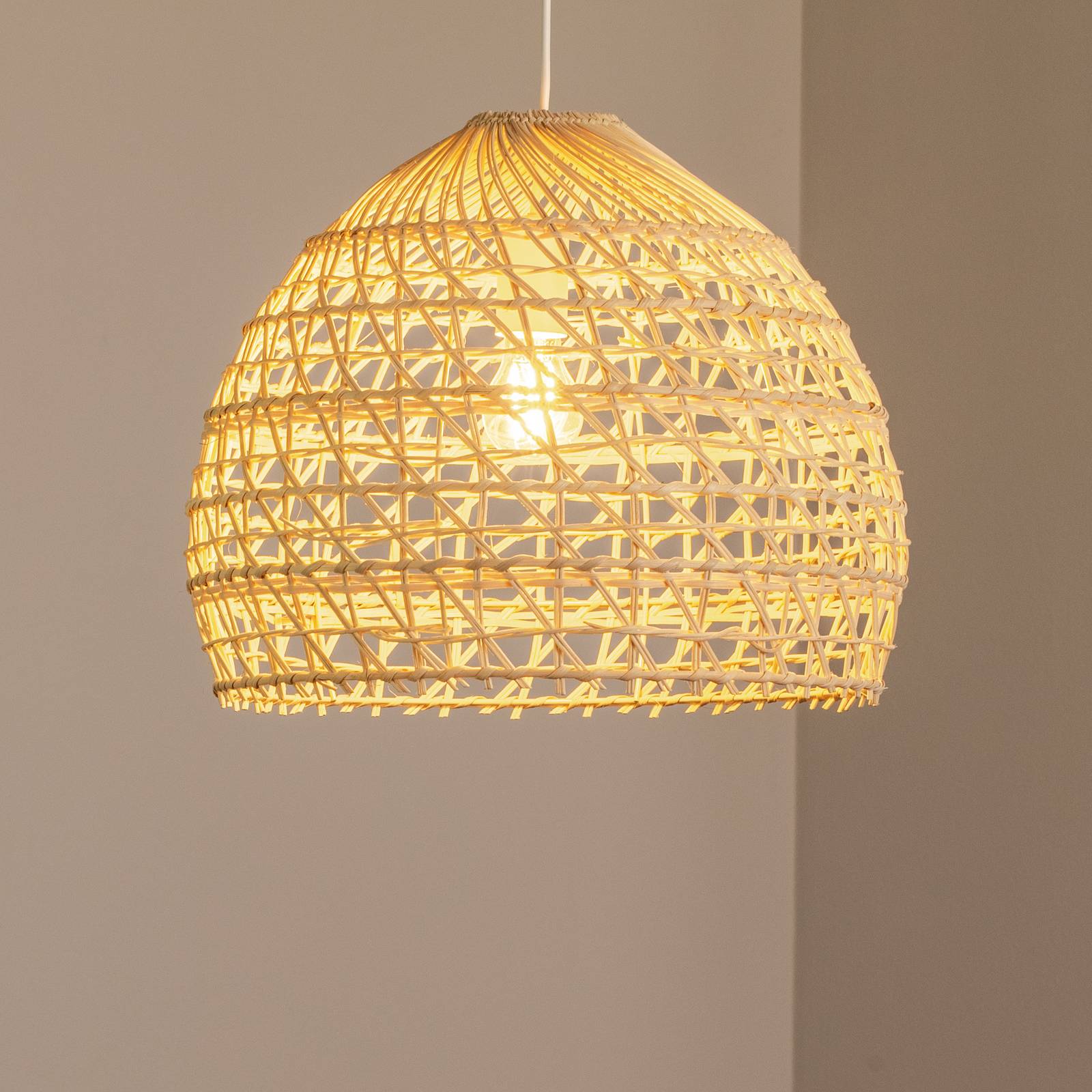 Hängeleuchte BOHO, Ø 43 cm, naturbraun, Rattan, E27 günstig online kaufen