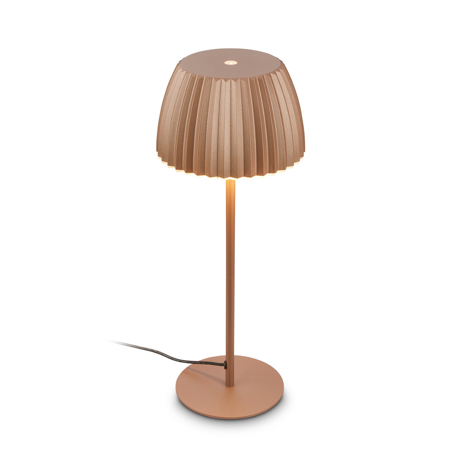 LED-Tischlampe Loca, braun, Höhe 36 cm, Metall/Kunststoff