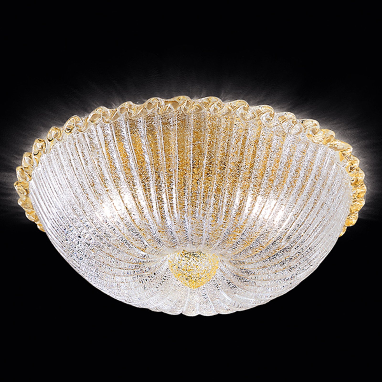 Plafondlamp Budino goud helder 40 cm