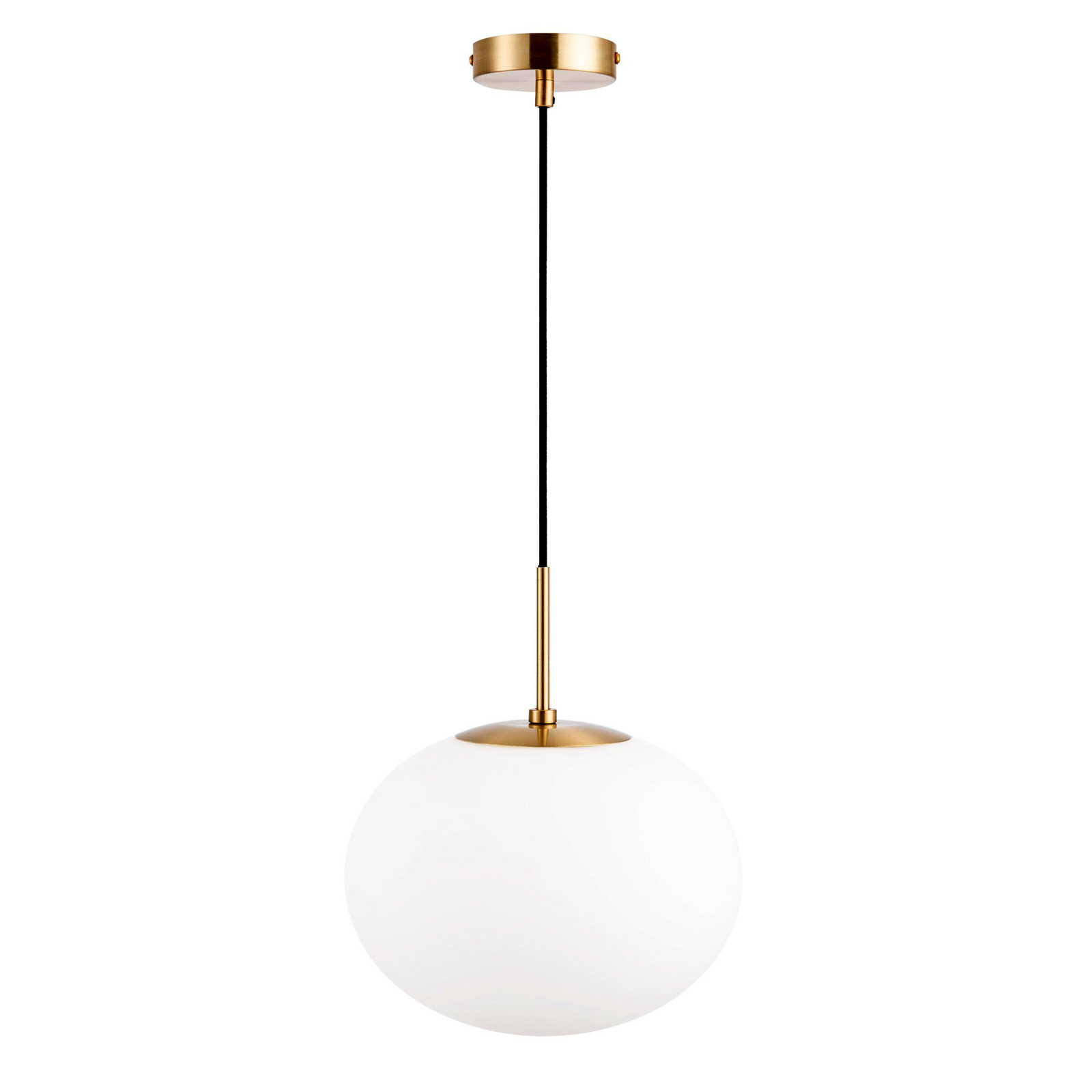 Dyberg Larsen Princess pendant light, opal/brass, Ø 28 cm