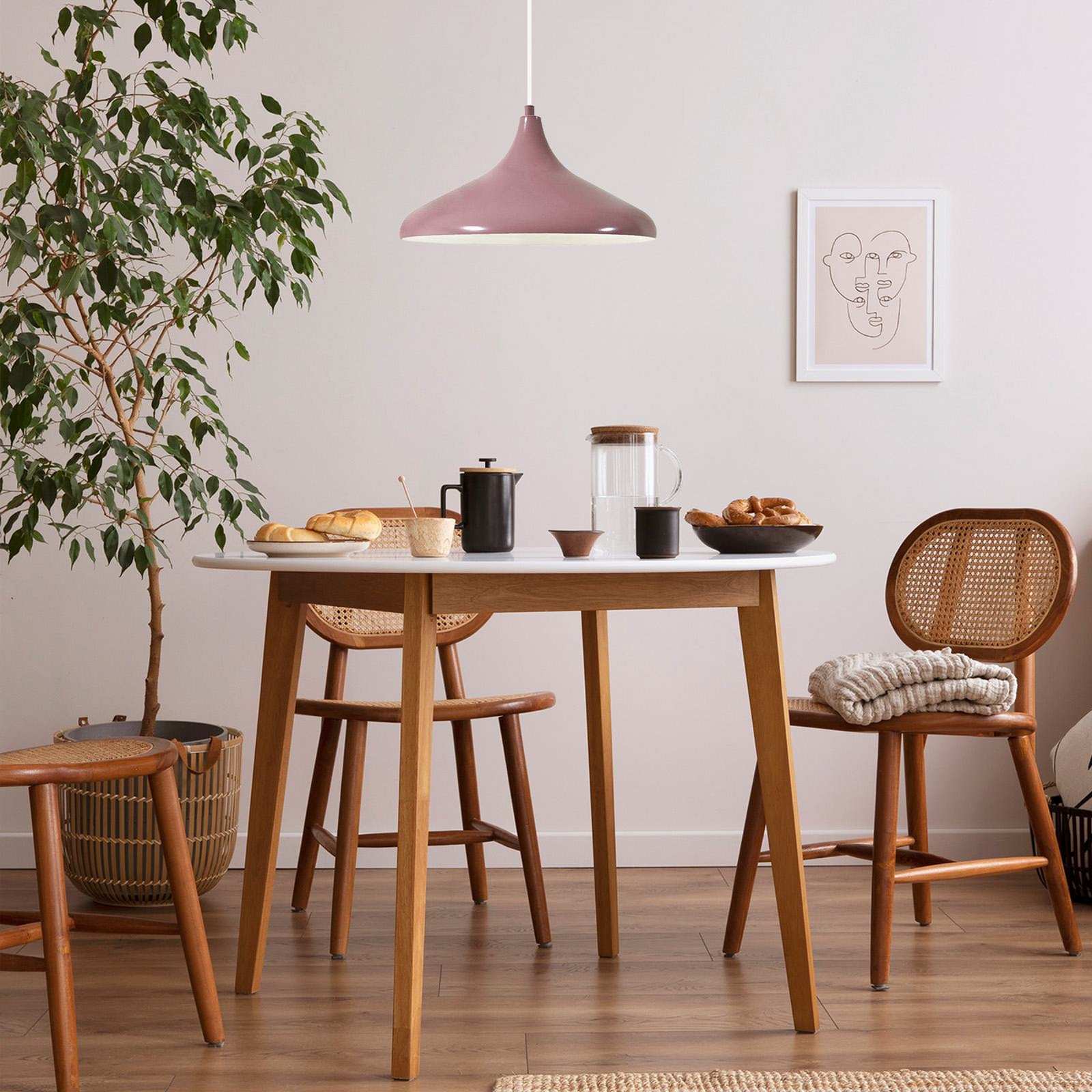 Suspension Claus, lilas/blanc, Ø 35 cm, métal