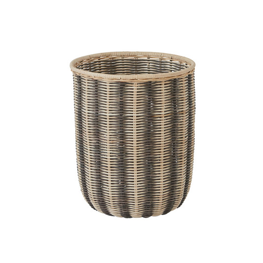 Raidallinen kori, beige/harmaa, 42 cm, rottinki – OYOY Living Design