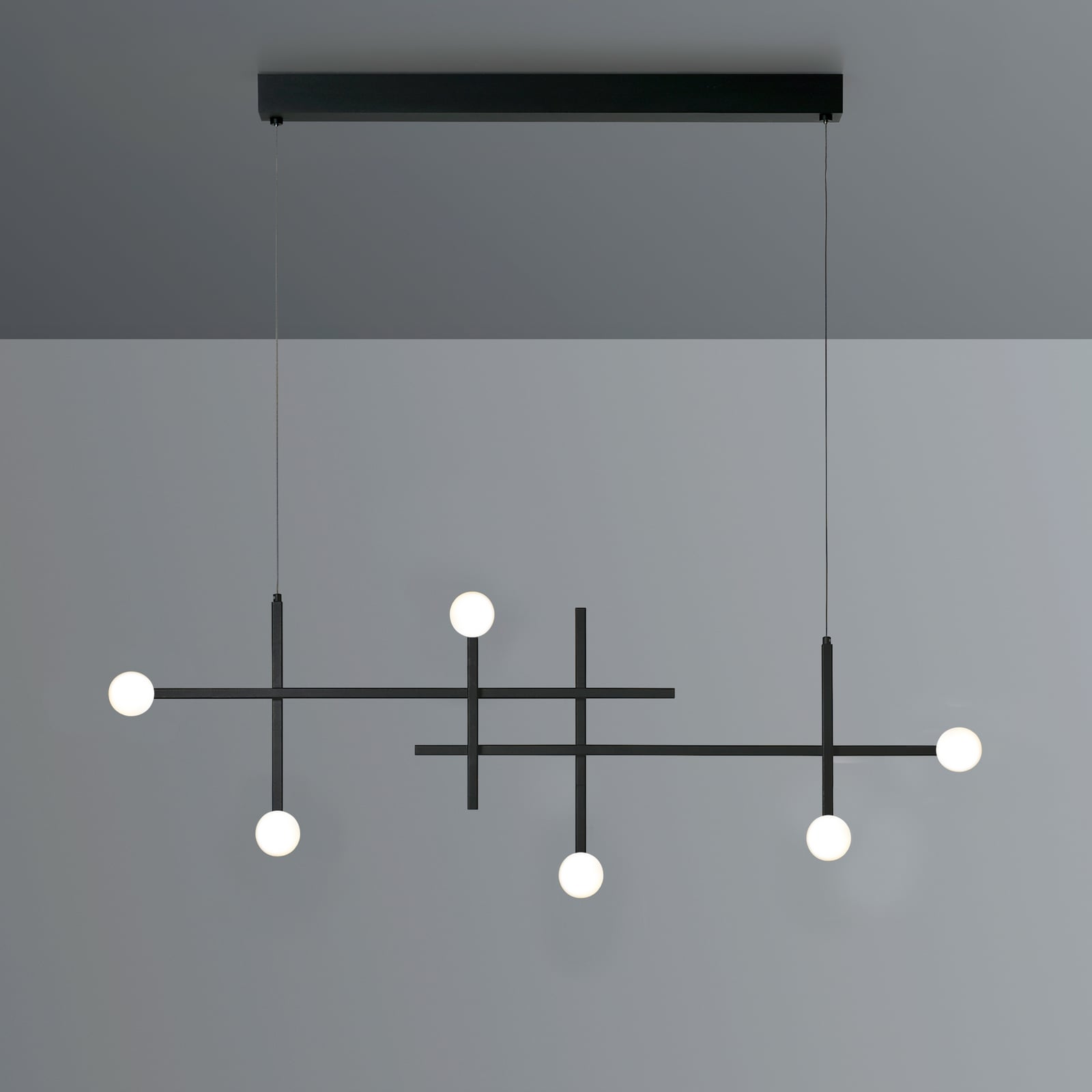 Bopp LED-Hängeleuchte Cross, schwarz, Aluminium, 6-flammig Bopp LED-Hängeleuchte Cross, schwarz, Aluminium, 6-flammig