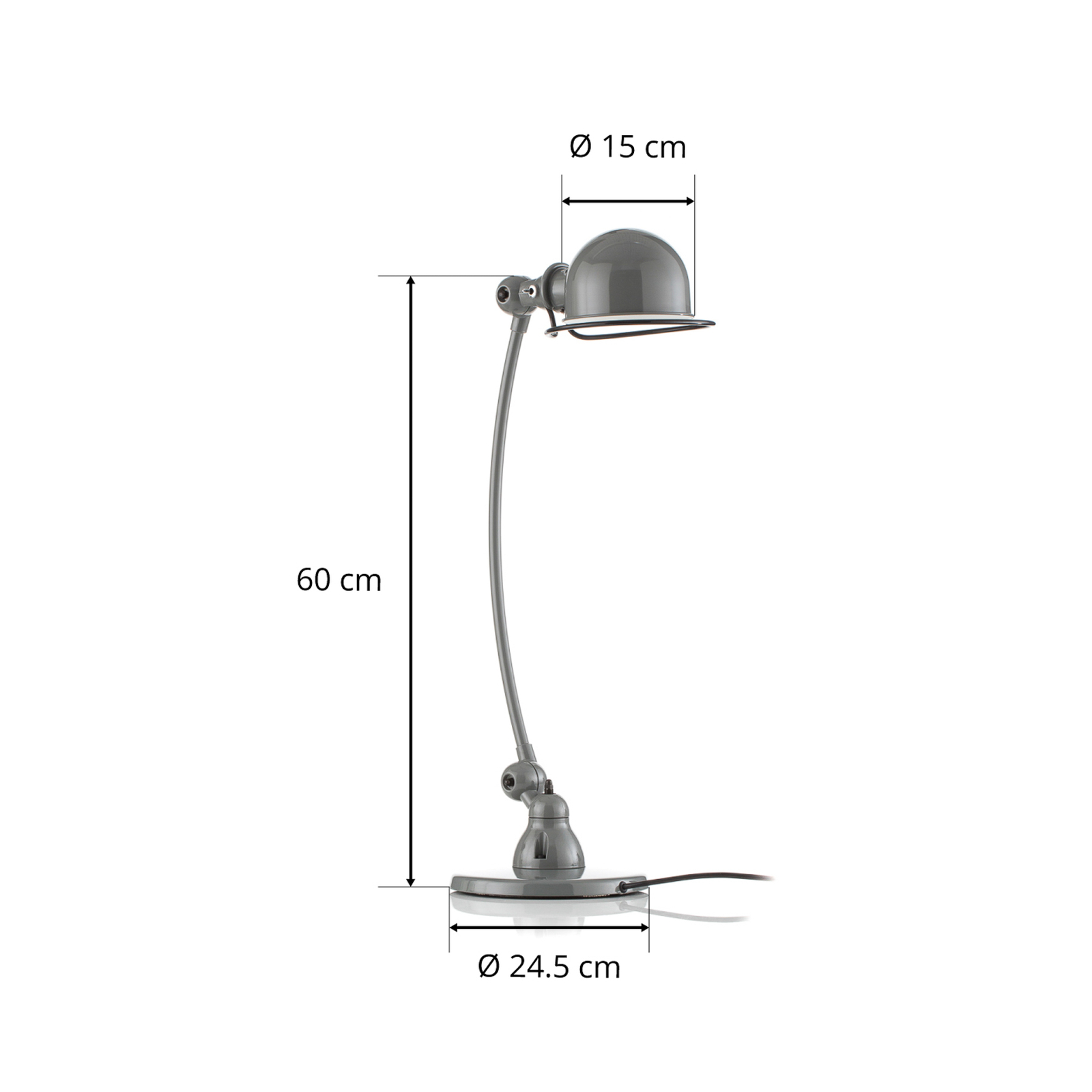 Jieldé Loft C6000 stolní lampa, oblouk, šedá