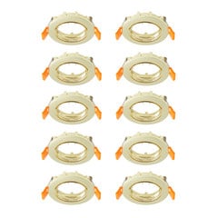 Prios forsænket loftlampe Fibur, guld, zink, Ø 8,2 cm, 10 stk