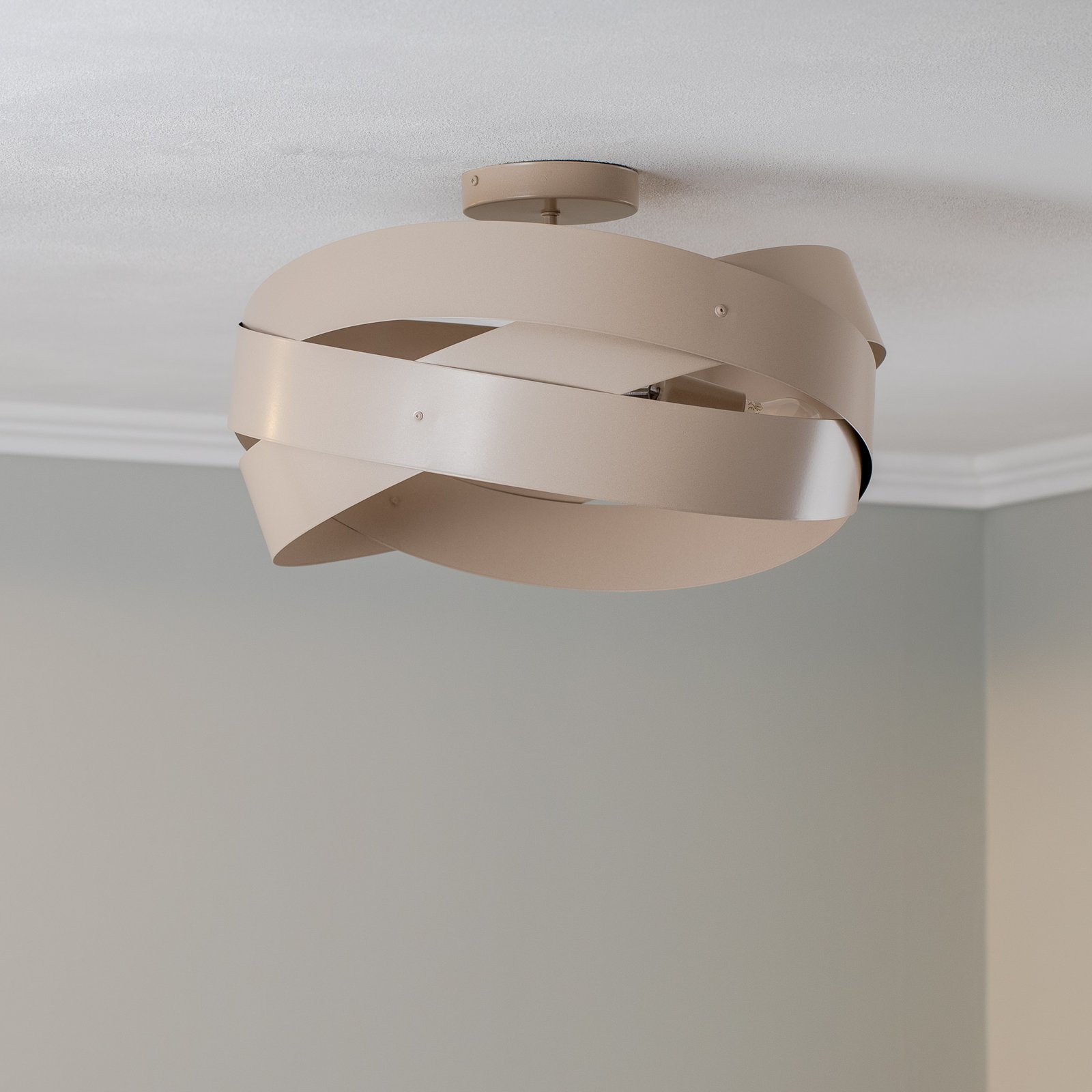 Euluna Tornado ceiling light, beige, Ø 50 cm