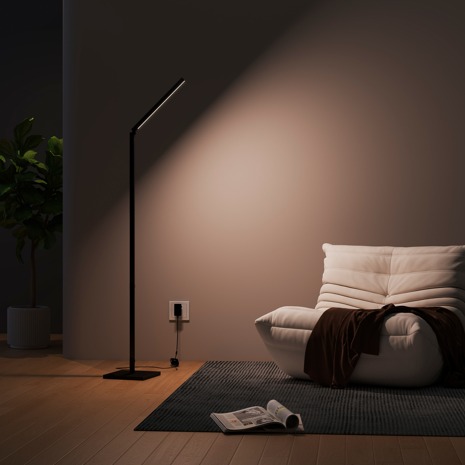 Calex Smart LED подова лампа, сгъваема WLAN CCT RGB