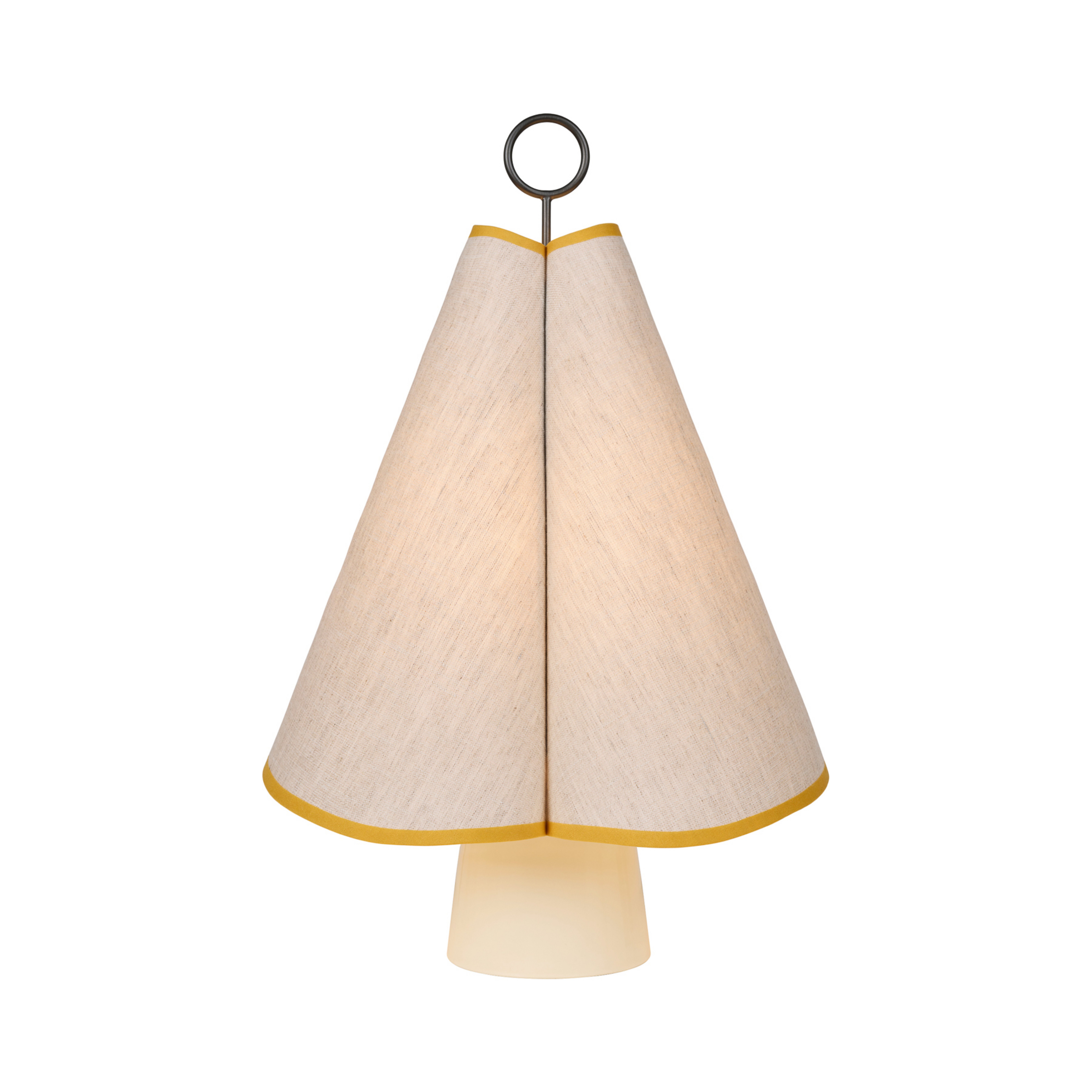 Hornbæk LED-Akku-Tischleuchte, beige/gelb, Canvas - GUBI