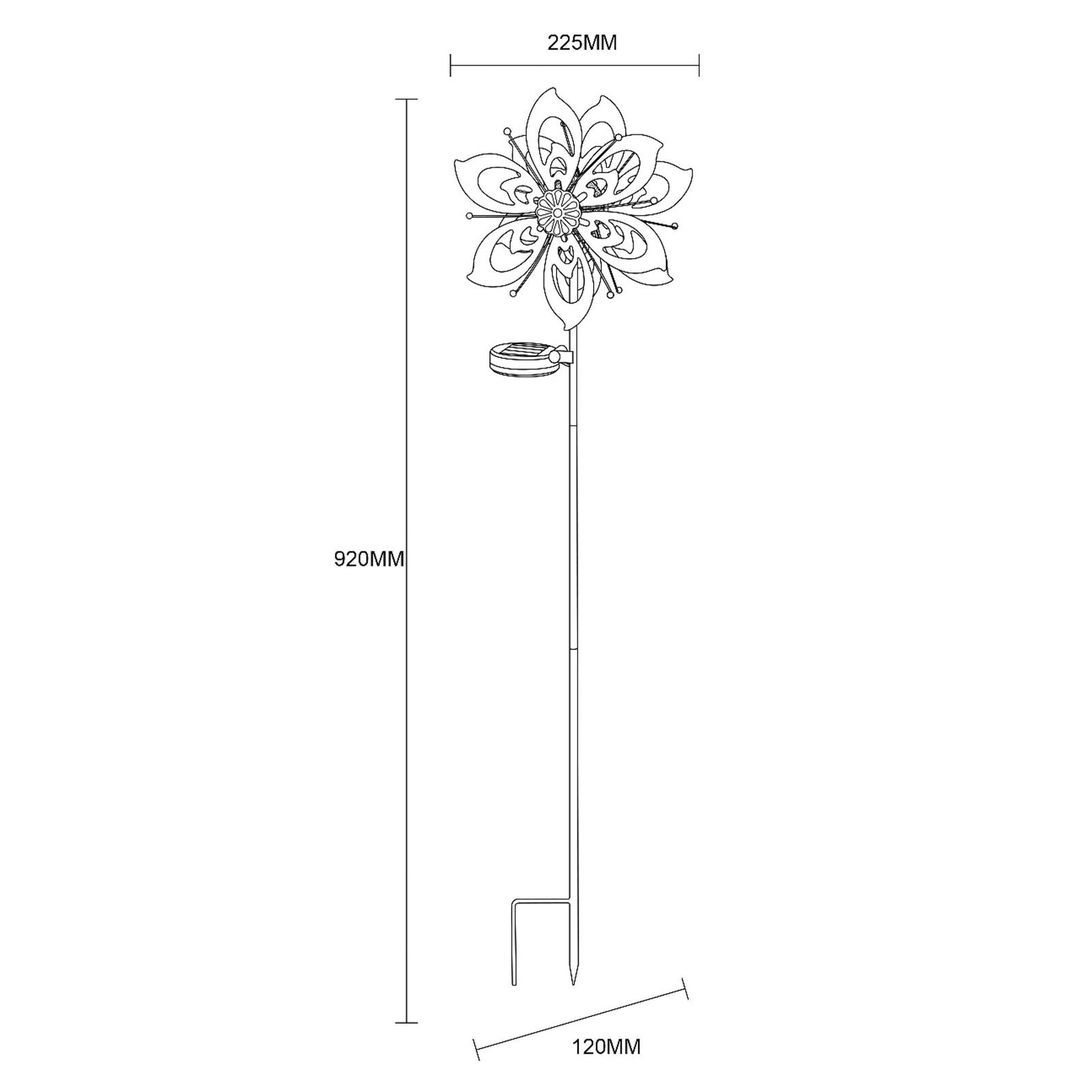 Globo Lampe sur piquet LED solaire 36571 fleur carillon métal