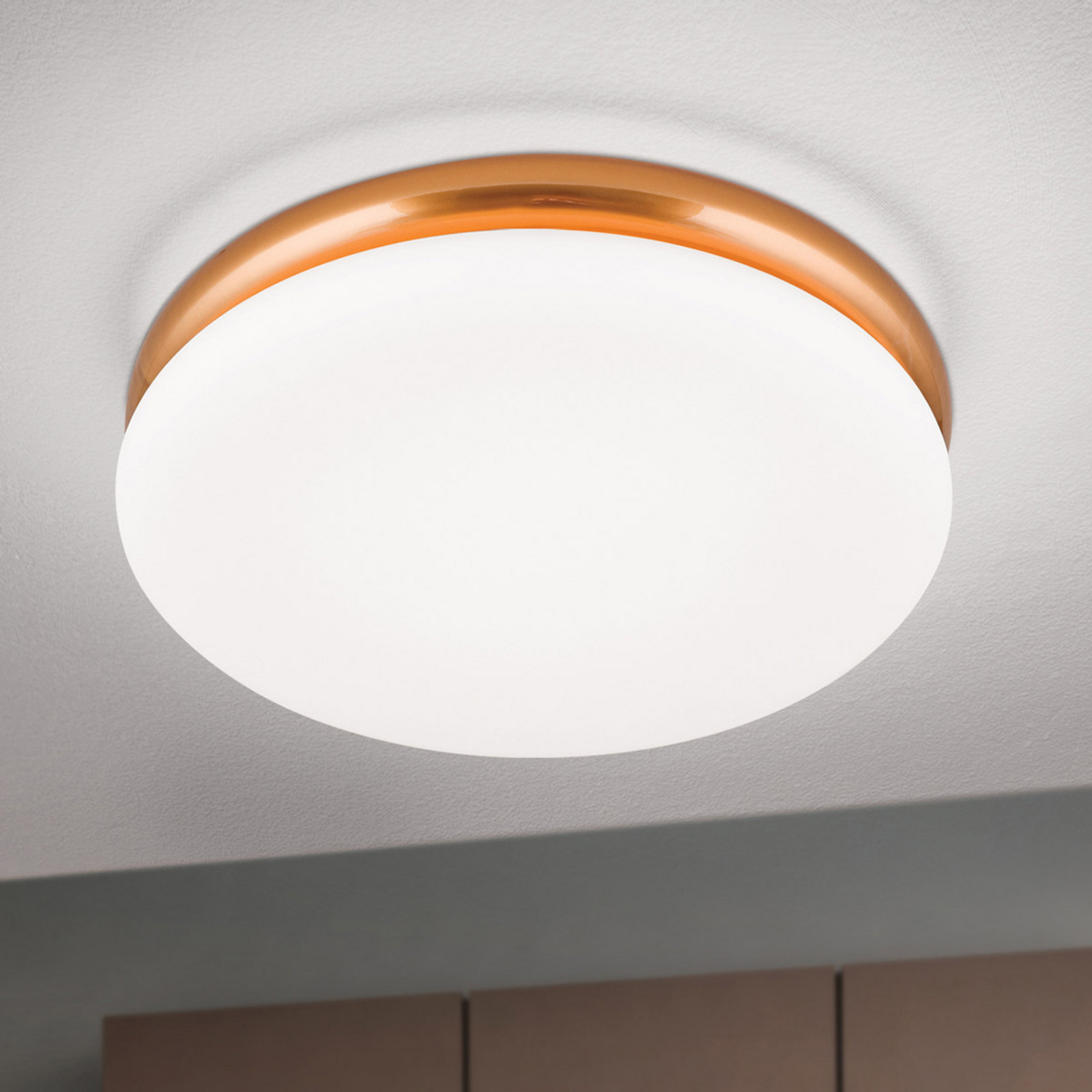 ORION Plafonieră LED James cu carcasă metalică cupru - Camera de zi / sufragerie - modern - cupru alb