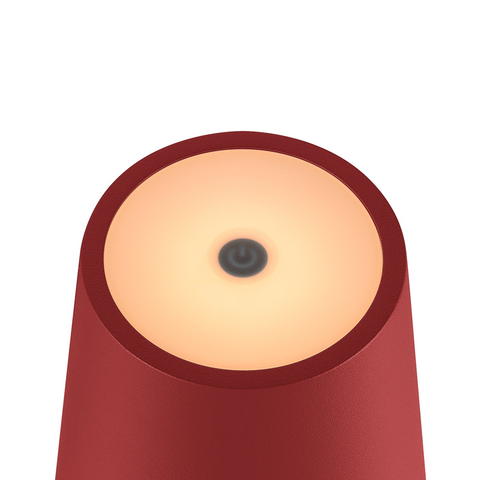 SLV LED uzlādējama lampa Vinolina Two, sarkana, alumīnija, Ø 11 cm, IP65,