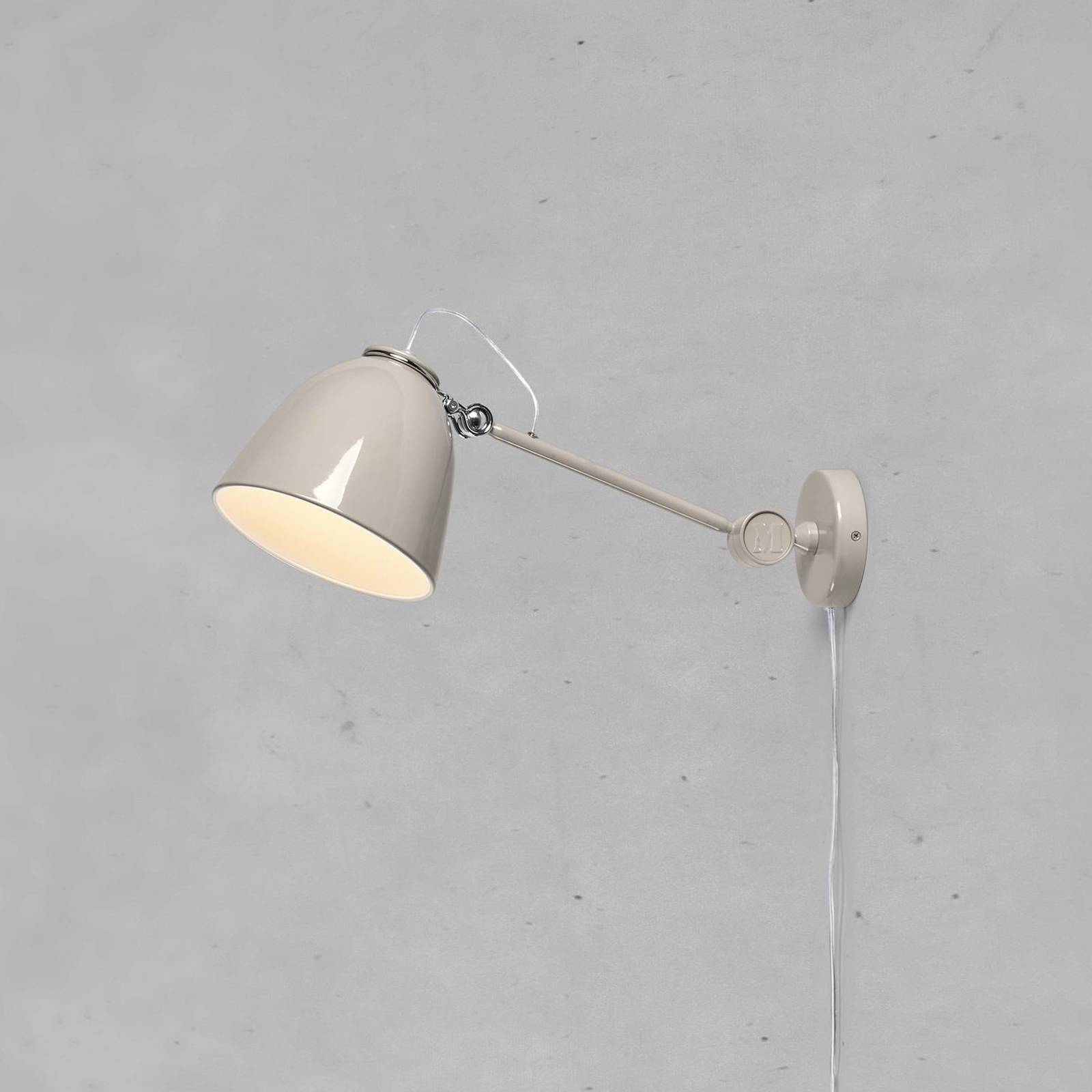 Wandleuchte Tilt, greige, Ausladung 47 cm, Metall günstig online kaufen