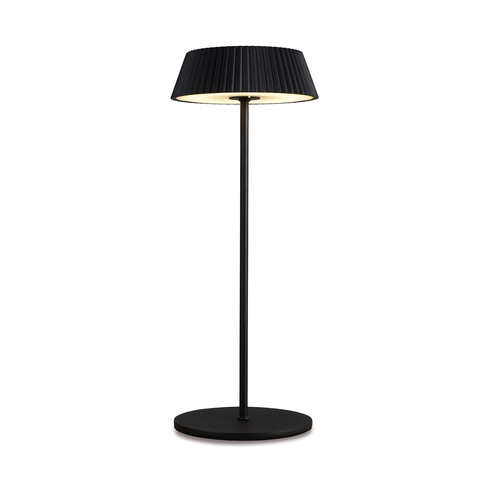 Relax LED-bordlampe med fod, sort, batteridrevet, IP54