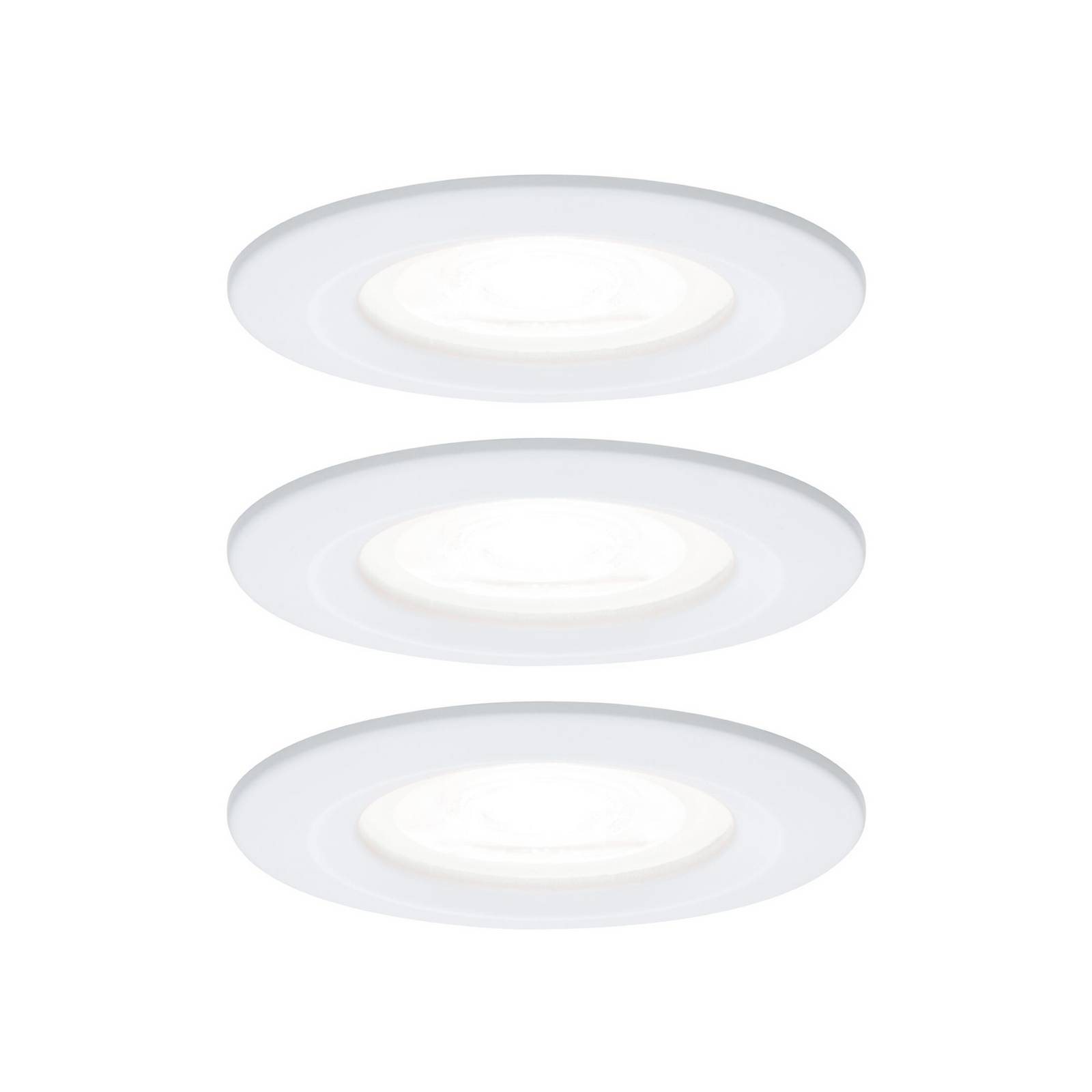 LED Einbauleuchte Nova Basisset starr IP44 rund 78mm GU10 3x6,5W 3x470lm 230V 4000K Weiß matt
