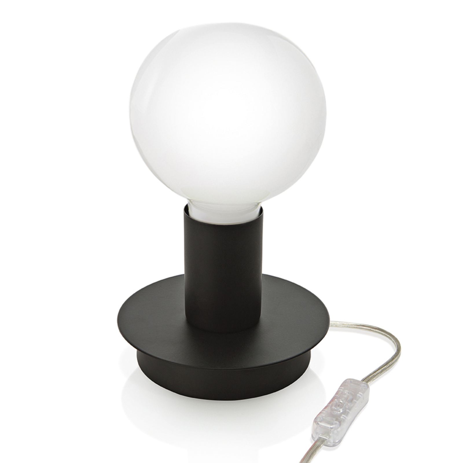 Perenz Puristic Lumetto table lamp - black, for Living / Dining Room, metal, E27, 40 W, energy efficiency: A++, H: 9 cm