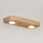 Lámpara LED de techo Sunniva diseño madera natural