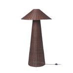 Lampadaire Dou, marron foncé, hauteur 131 cm, rotin - ferm LIVING