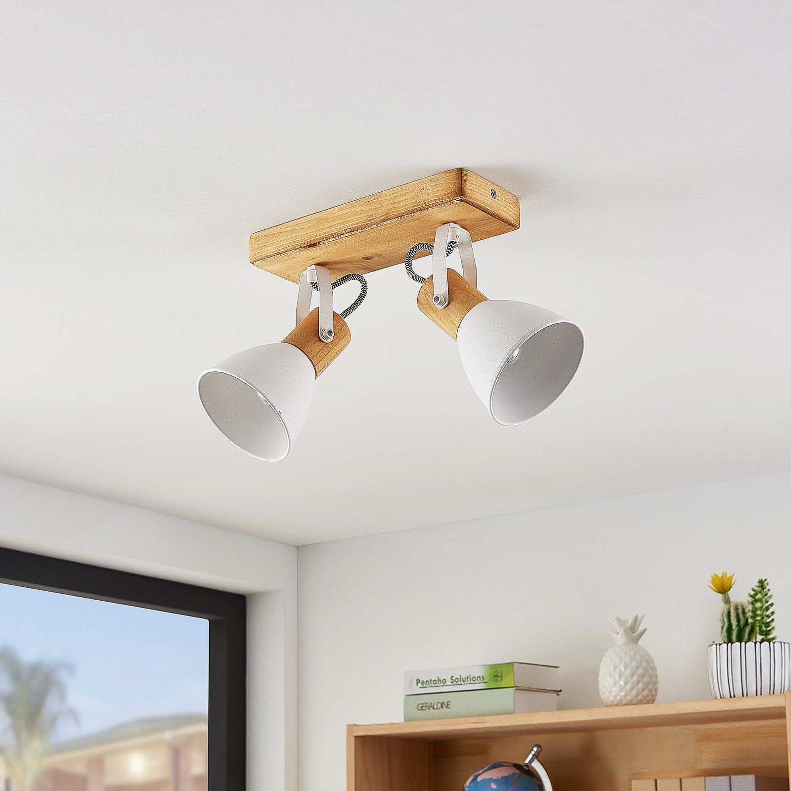 Merela 2 PlafondWood/White - Lindby