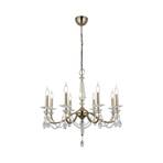 Lustre Adone, rond, 8 lampes, laiton, verre cristal