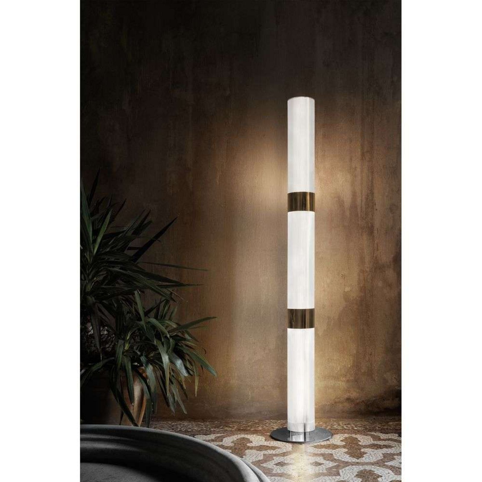 La Lollo Stojací Lampa Satin/Prism/Zlatá - SLAMP