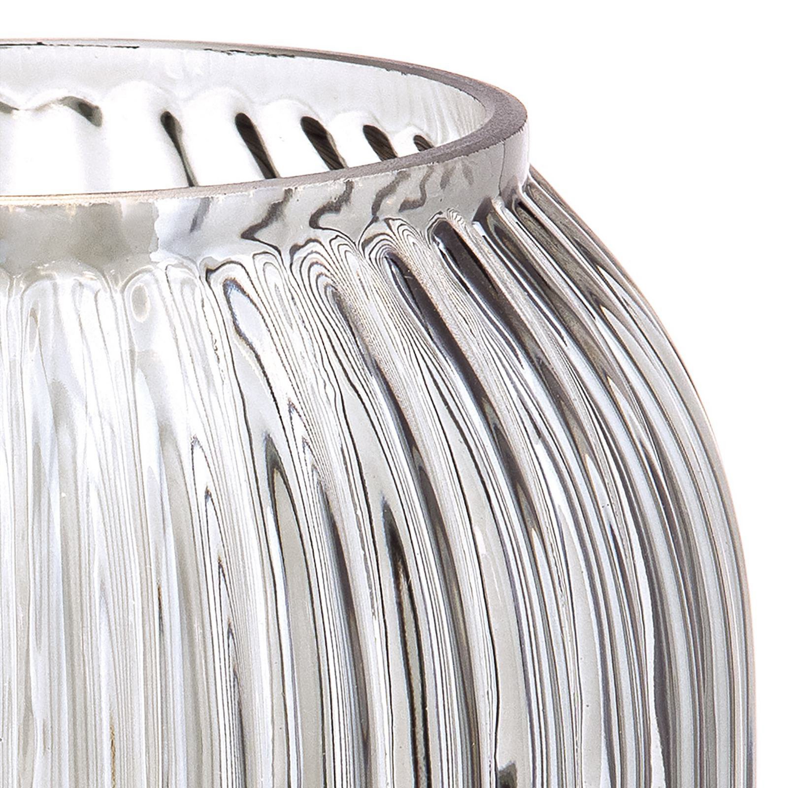 Lampada da tavolo Carneval, grigio fumo, vetro, altezza 23,5 cm, E27