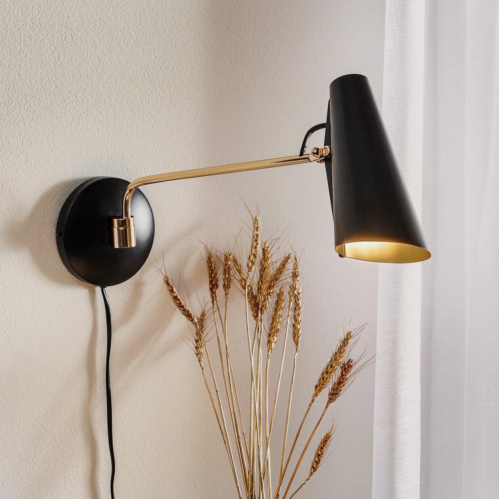 Birdy Wall Lamp Black/Brass - Northern