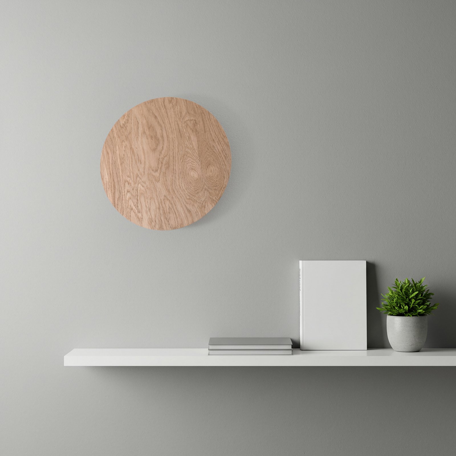 Envostar applique murale Rito, bois clair, Ø 30 cm