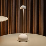 MARSET LED-Akku-Tischlampe Sips, weiß/silber, 31 cm, Stahl