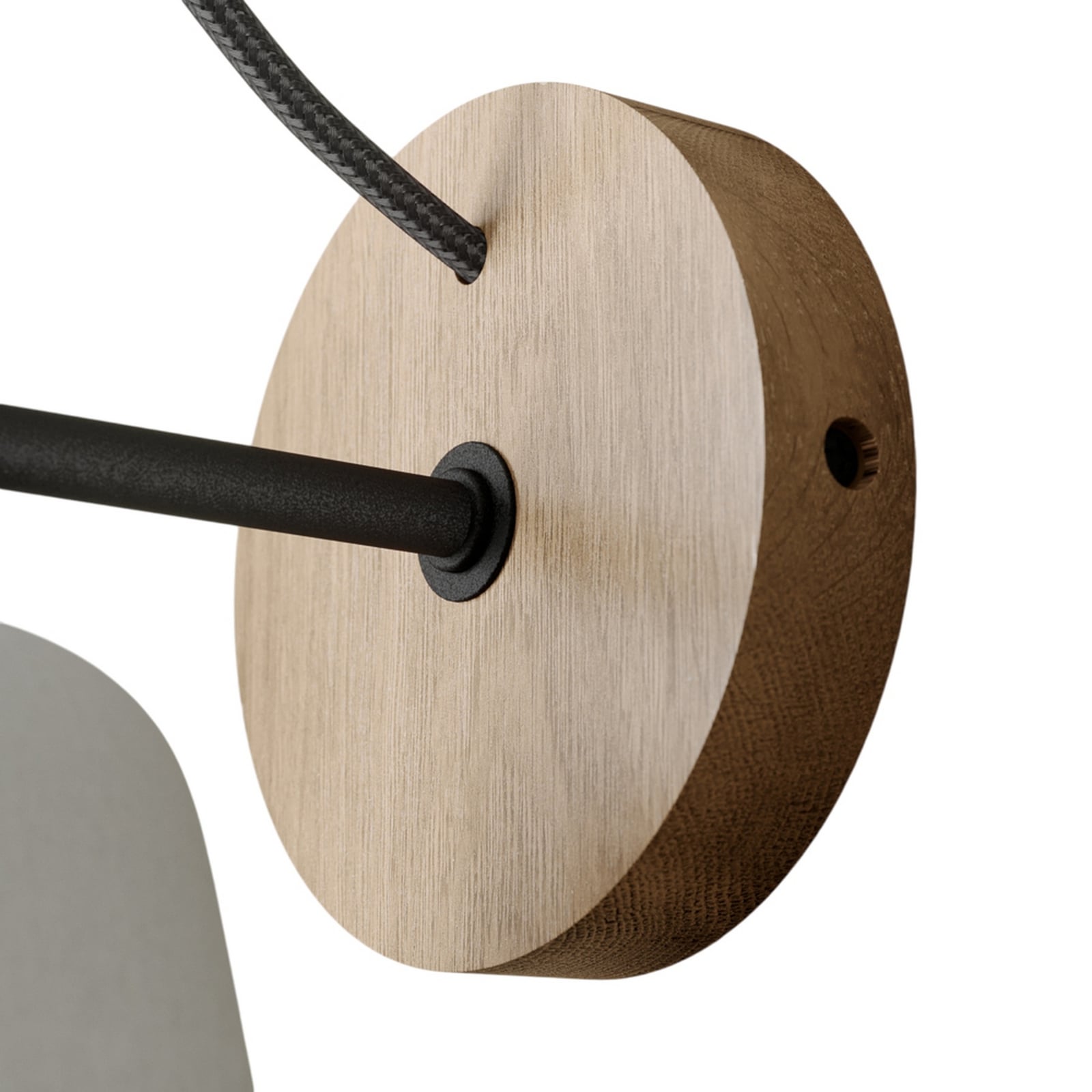 Lucande Kalinda wall light, grey, concrete, 20 cm high, E14