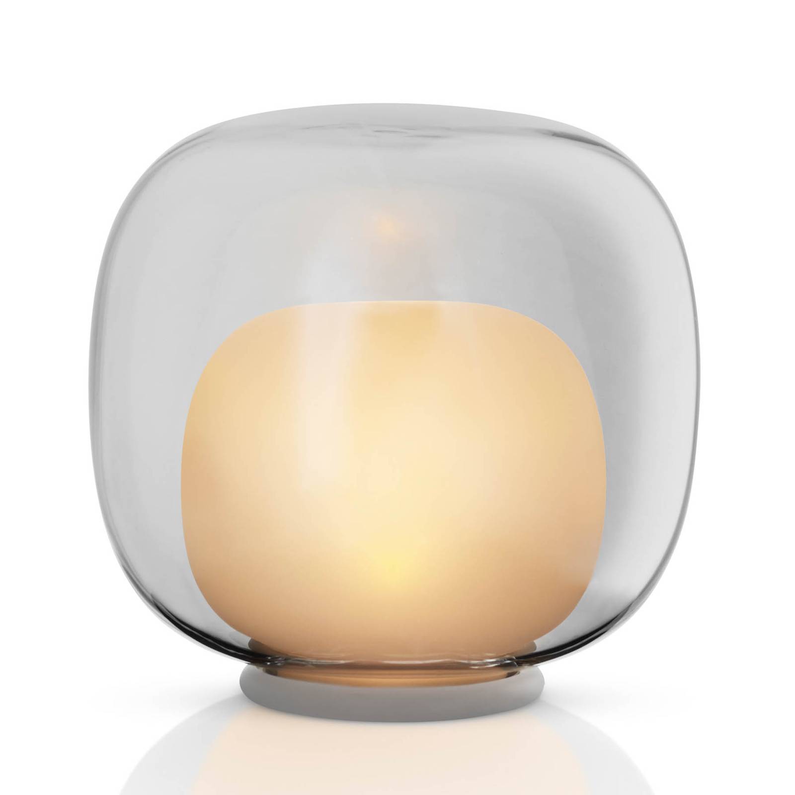 Eva Solo EVA LED glass candle holder with battery, for Living / Dining Room, handblown glass, silicone, H: 11 cm