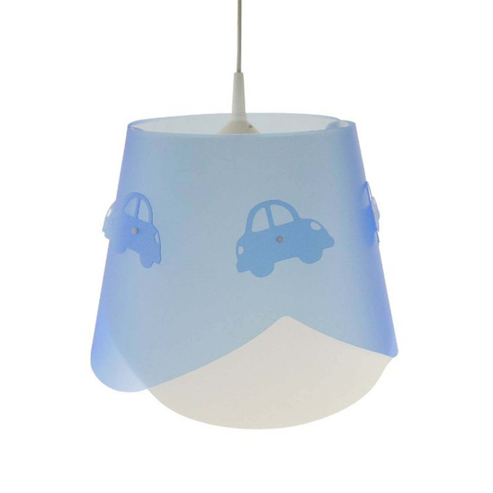 Niebieska lampa wisząca Piet z autami