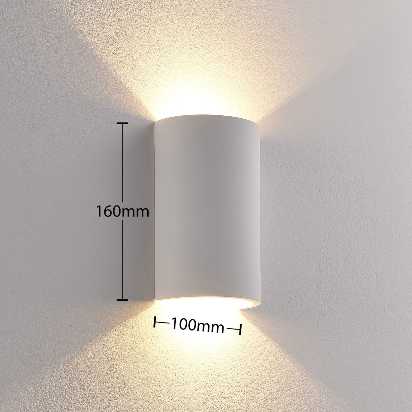 Jenke LED Vegglampe Cast White - Lindby