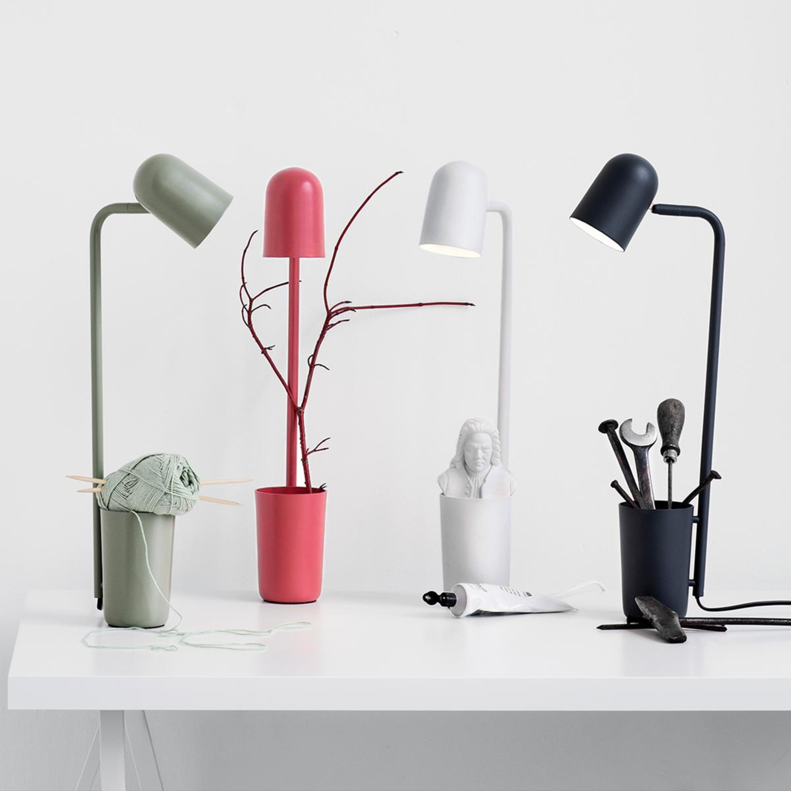 Designerska lampa biurkowa Buddy, antracyt