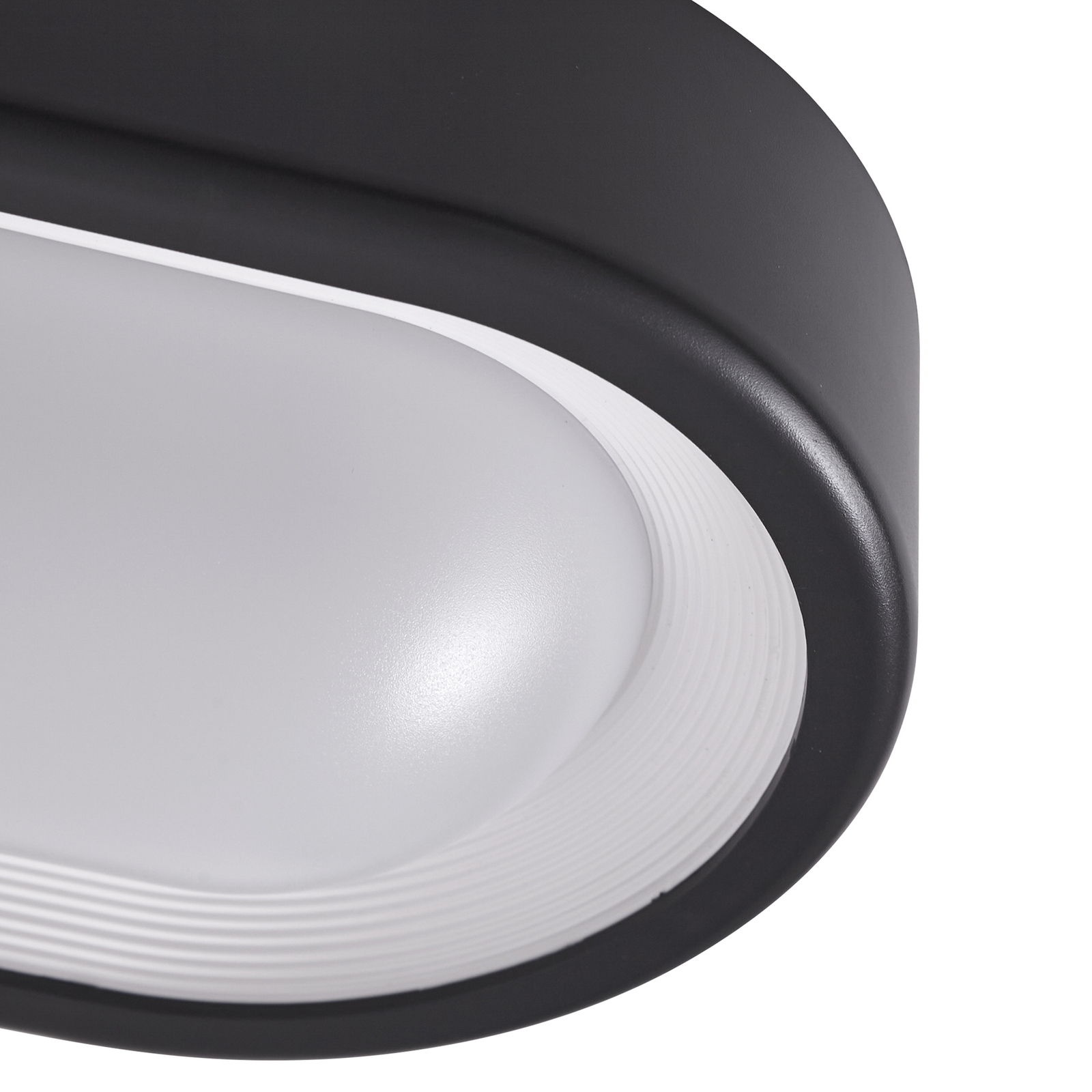 Lindby LED outdoor wall light Niniel, black/white, oval
