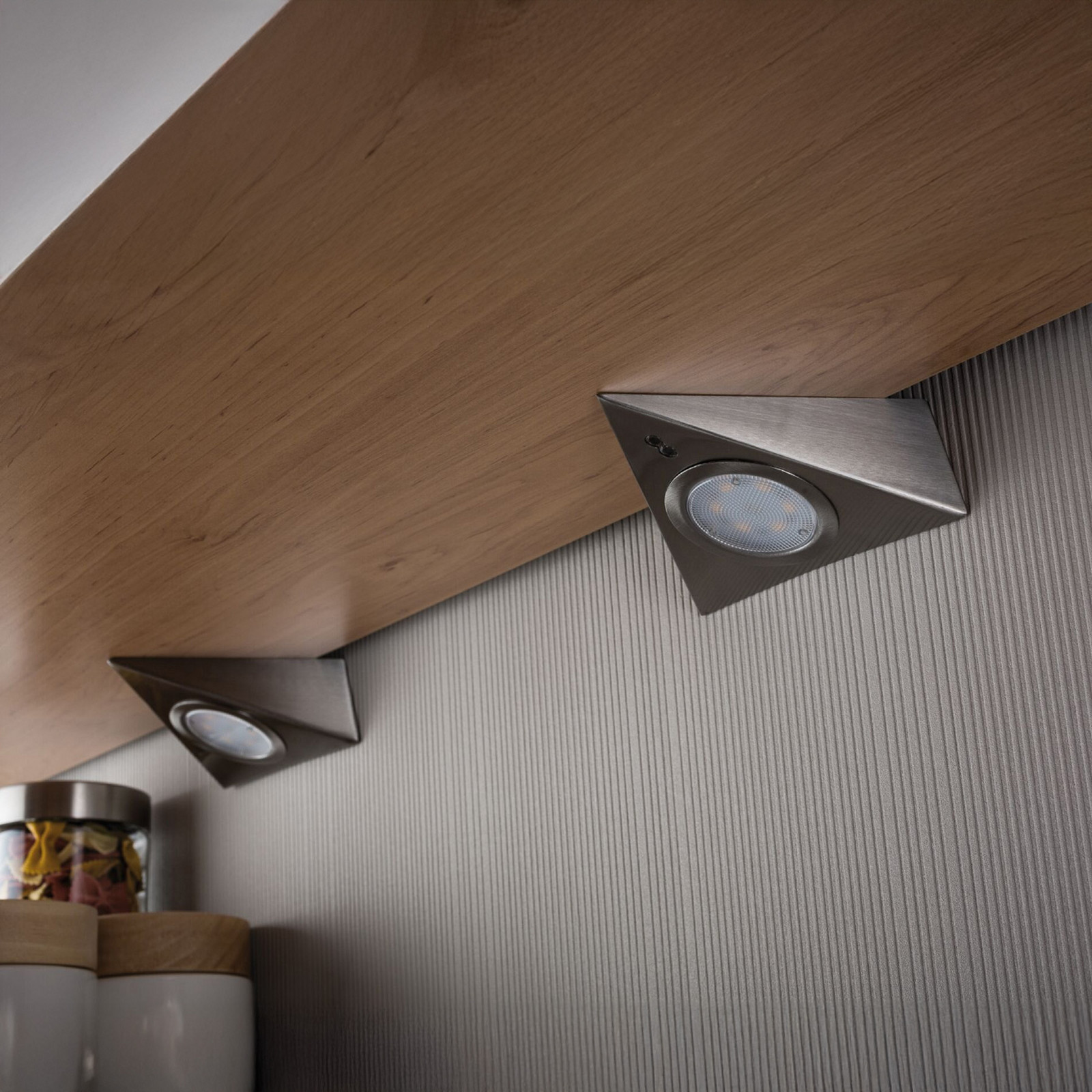 Paulmann LED-svetilka za spodnji del omarice, trikotna, železna, s senzorjem, - Kuhinja - Sodobni - ščetkano železo - Kovina