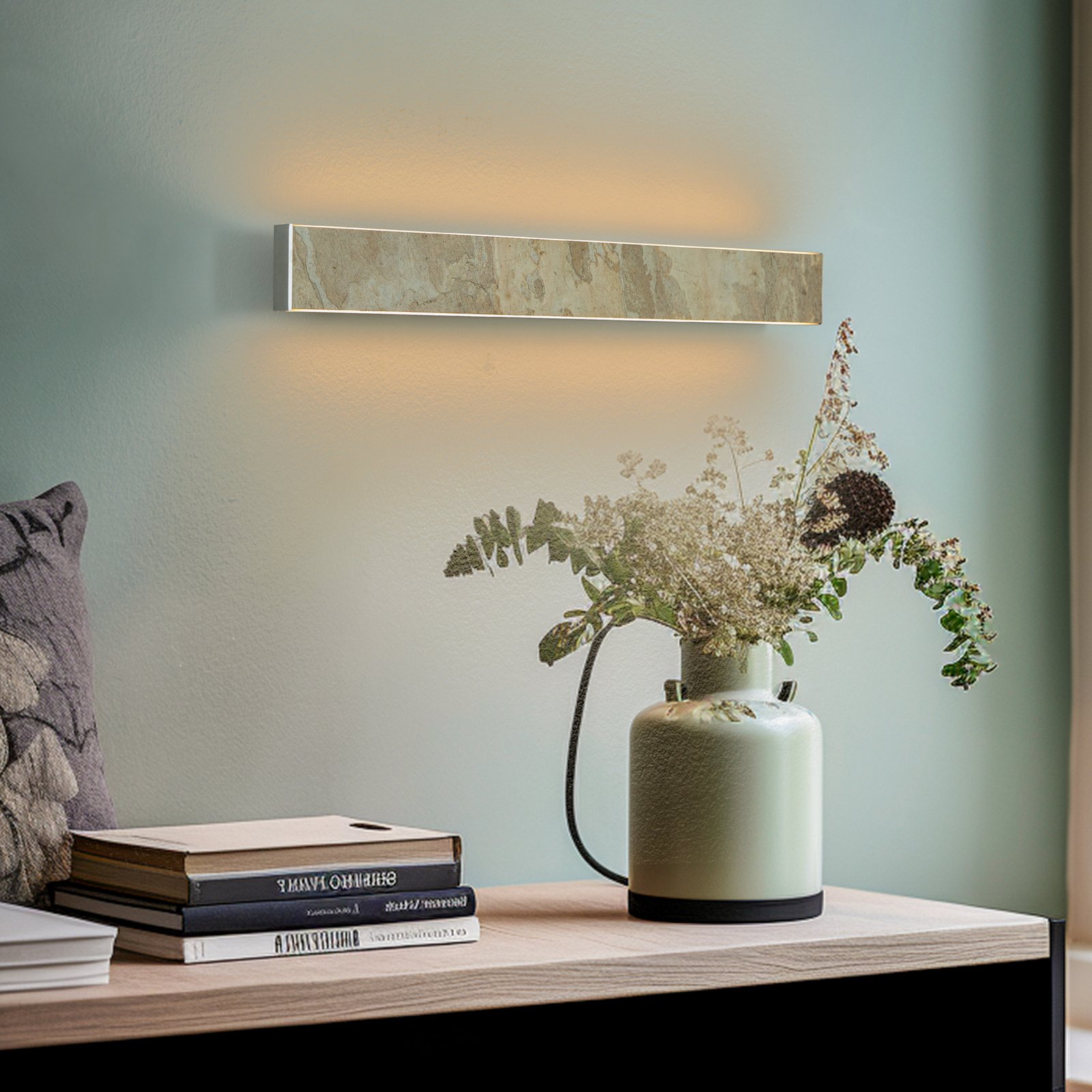 Quitani Zino LED sienas lampa, 20 W, slānekļa zelts