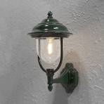 Parma outdoor wall light, standing lantern, green