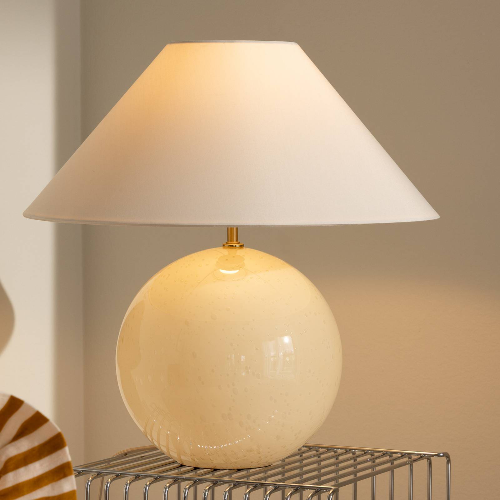Globen Lighting Tischleuchte IRIS, creme, Höhe 45 cm günstig online kaufen